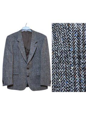 Vintage Triona Jacket 44R Blazer Sport Coat Tweed Herringbone Ireland 100% Wool